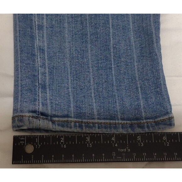 Levis Premium Jeans 724 Women's 28 High Rise Straight Leg Blue Wide Stripe Ankle - Picture 6 of 12